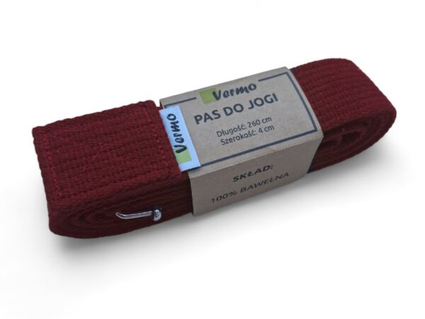 Pasek do jogi - kolor bordowy - obrazek 2